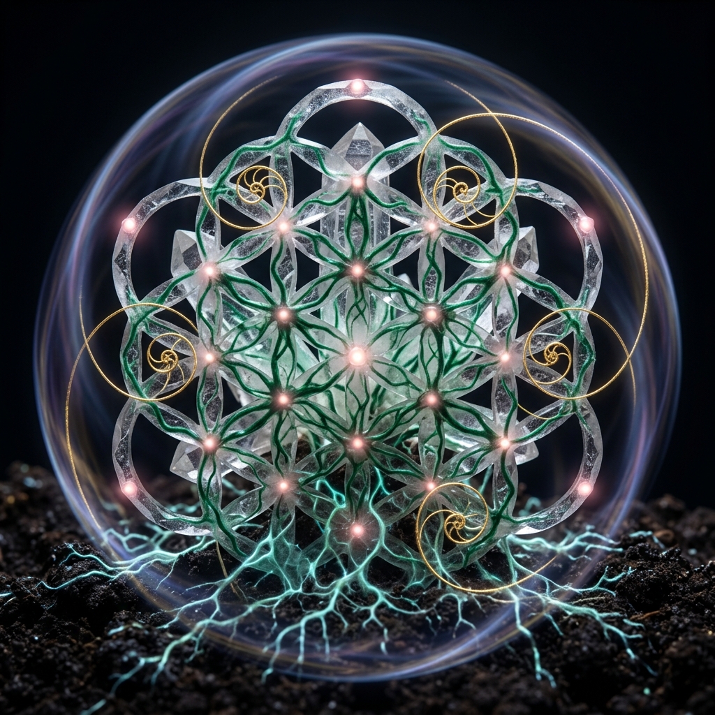 Sacred geometry with crystalline structures — NI-Stack visual signature